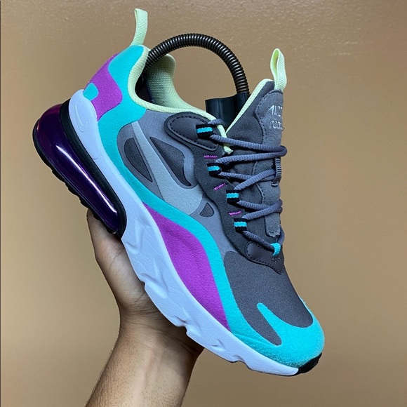 Nike Air Max 270 React Women’s Running Sneakers Gunsmoke Aurora SZ 8 BQ0103-007 - Picture 6 of 16
